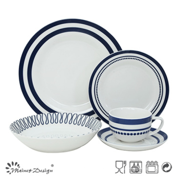 Set de cena de porcelana 30PCS con diseño de calcomanía geométrica